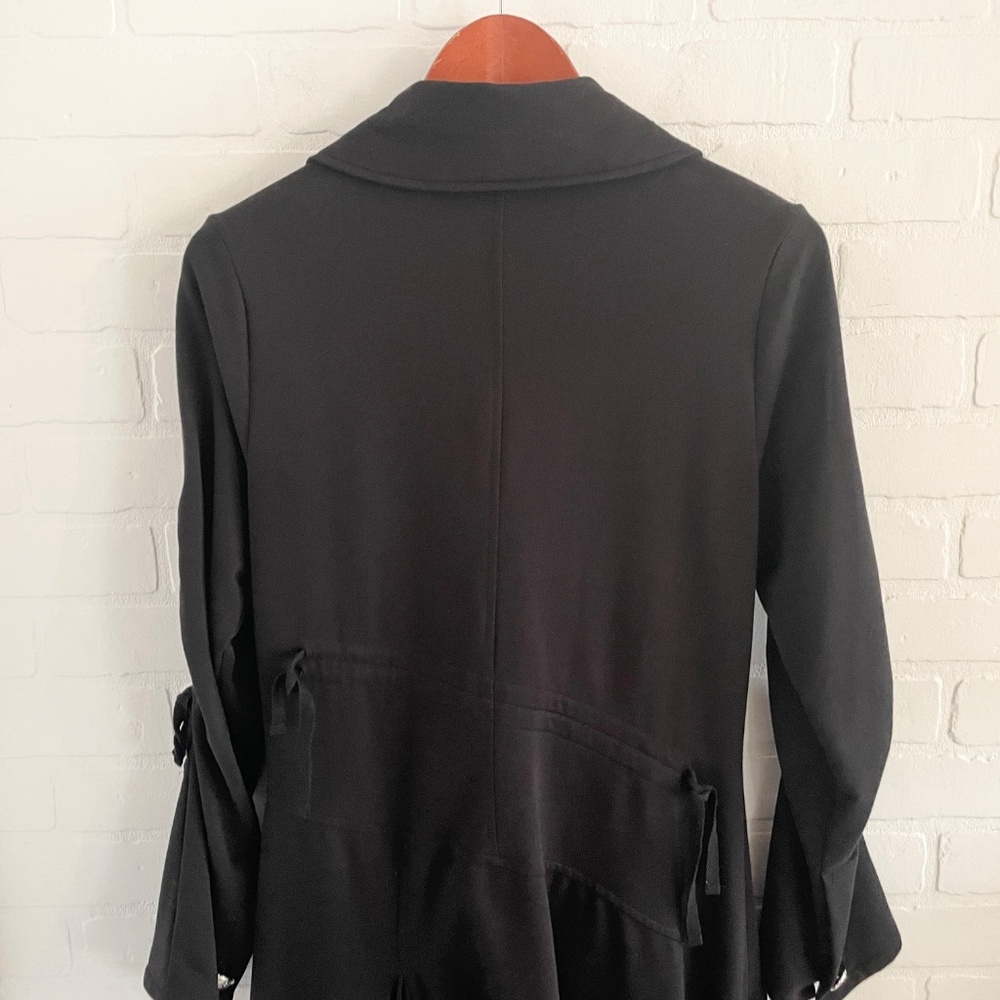 Y2K Gothic Redingote Coat Asymmetrical Button Jacket Lightweight Elloquent Sz M - Picture 14 of 16